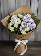 Букет цветов из:  Хризантемы и Розы в Палане