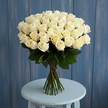 Букет 51 Белая роза Эдлесс Лав в Палане