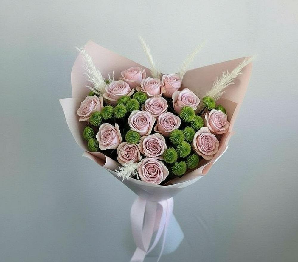 Букет цветов из: Розы и Хризантемы в Палане