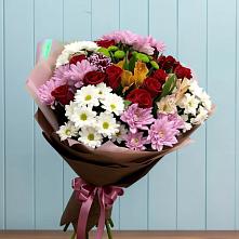 Букет цветов из:  Розы, Хризантемы и Альстромерии в Палане