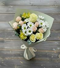 Букет цветов из:  Альстромерии, Розы и Хризантемы в Палане